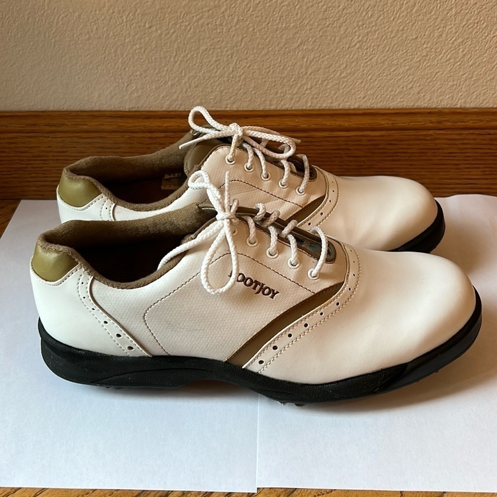 FootJoy GreenJoys golf shoes women size 9.5 white and khaki
